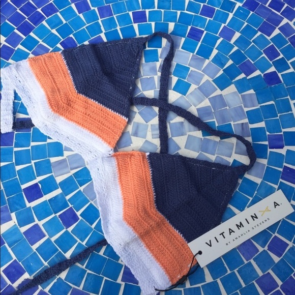 NEW! Vitamin A Nightbird crochet string bikini top - Picture 2 of 4